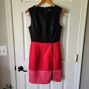 Laundry by Shelli Segal Dress Womens Size 2 Black Pink Red A Line Sleeveless